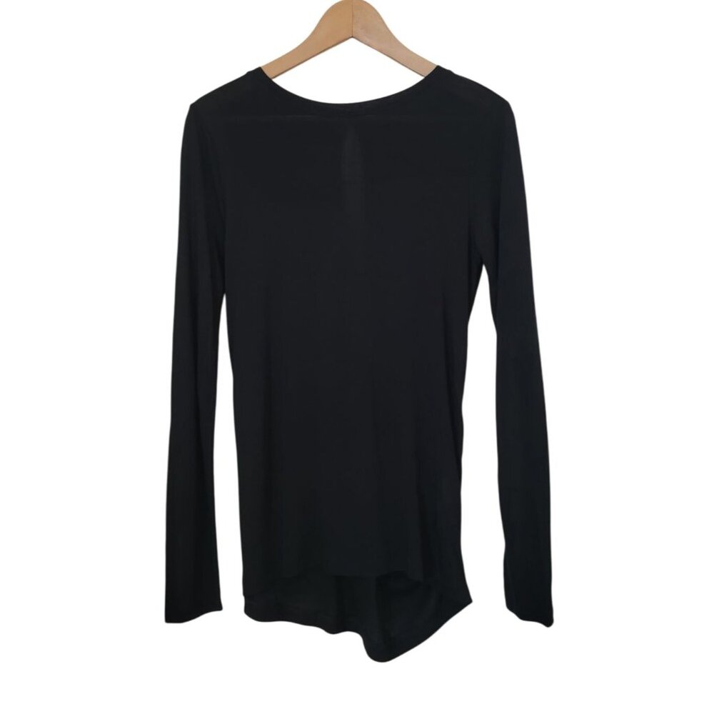 NWT Banana Republic Black Drape Twist Open Back Long Sleeve Rayon Top Women's XS